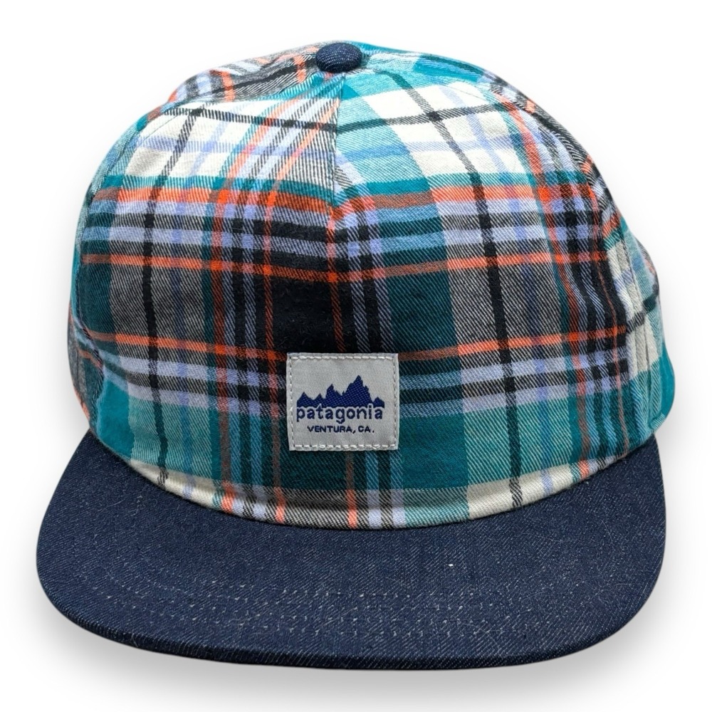 Patagonia Plaid Range Cap Denim Style, Lavas‎ Belay Blue Hat NWT One Size